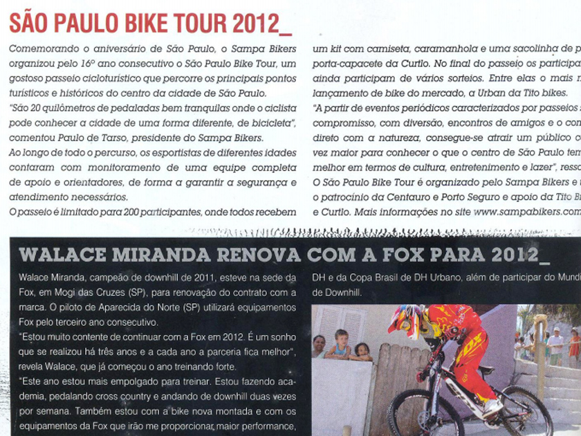 Revista Bike Action nº 138 – Up Date – São Paulo Bike Tour 2012